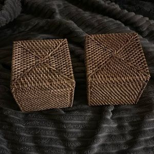 2 bamboo desk/shelf organizers or miscellaneous stuff box.